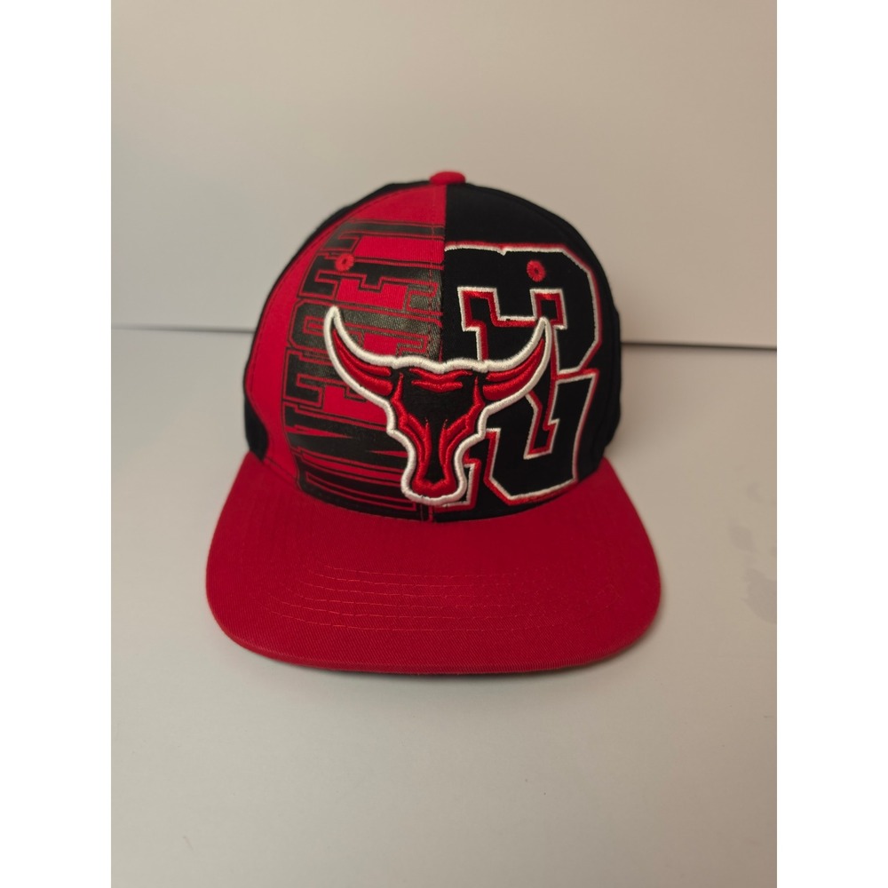 Top Level Chicago Bulls Style 23 Snapback Hat Red Black Flat Brim Baseball Cap